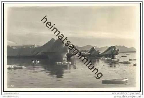 Svalbard - Spitzbergen - Treibeis - Foto-AK 30er Jahre