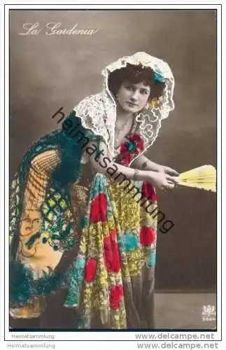 Espana - La Gardenia - Spanische Künstlerin - Foto-AK handkoloriert ca. 1910