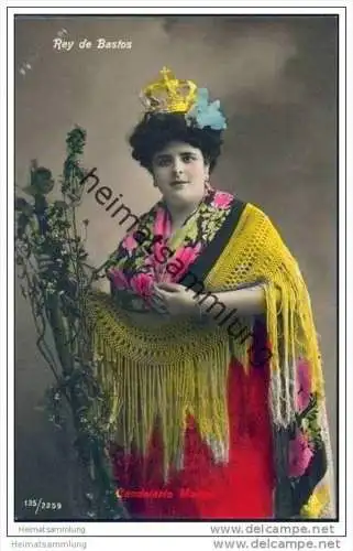 Espana - Candelaria Medina - Rey de Bastos - Foto-AK handkoloriert ca. 1910