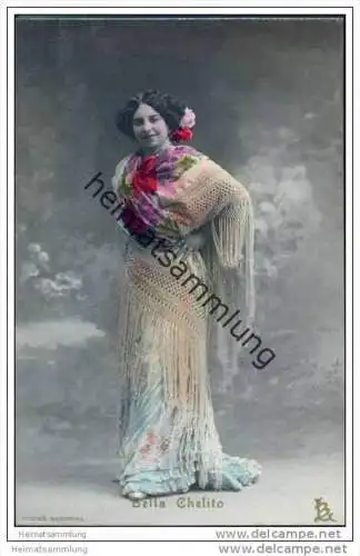 Espana - Bella Chelito - Spanische Künstlerin - Foto-AK handkoloriert ca. 1910