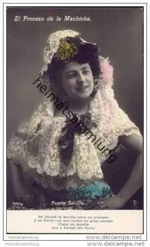 Espana - Pepita Sevilla - Spanische Künstlerin - Foto-AK handkoloriert ca. 1910