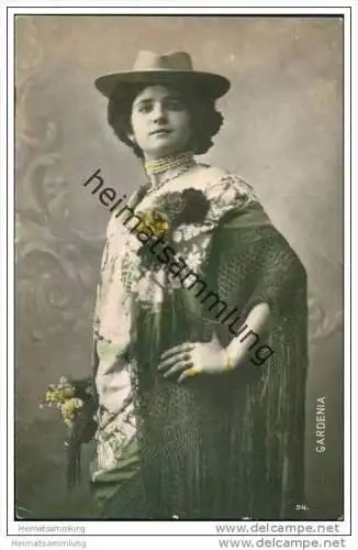 Espana - Gardenia - Spanische Künstlerin - Foto-AK handkoloriert ca. 1910