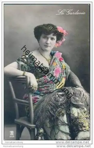 Espana - La Gardenia - Spanische Künstlerin - Foto-AK handkoloriert ca. 1910