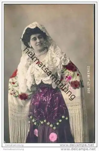 Espana - Sta. Jimenez - Spanische Künstlerin - Foto-AK handkoloriert ca. 1910