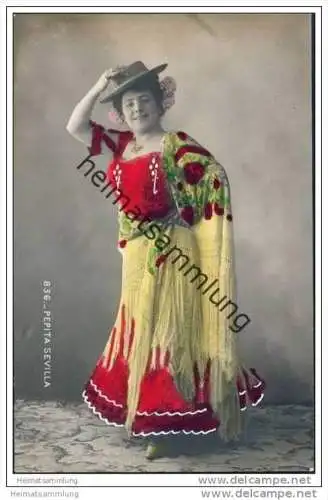 Espana - Pepita Sevilla - Spanische Künstlerin - Foto-AK handkoloriert ca. 1910