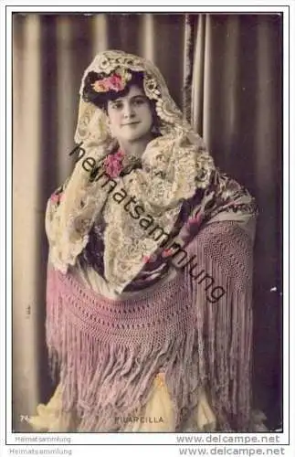 Pilar Cilla - Spanische Tänzerin - Foto-AK handkoloriert ca. 1910