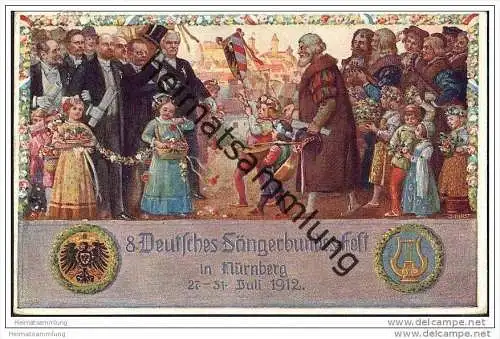 Nürnberg - VIII Deutsches Sängerbundesfest 1912 - Blumenkinder - Privatganzsache mit Sonderstempel