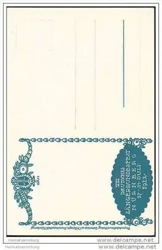 Nürnberg - VIII Deutsches Sängerbundesfest 1912 - Künstlerkarte Glass - Alte Hausmusik