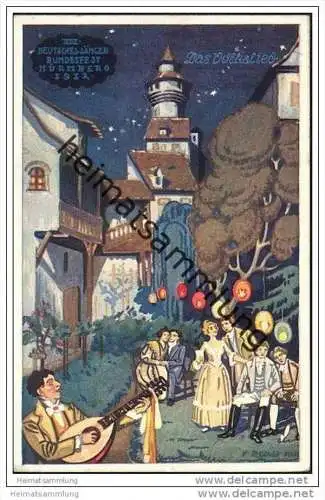 Nürnberg - VIII Deutsches Sängerbundesfest 1912 - Künstlerkarte Glass - Das Volkslied