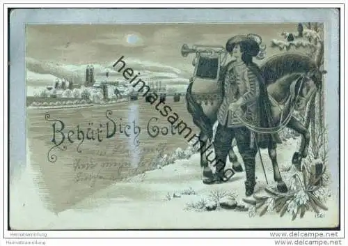 Bad Säckingen - Behüt dich Gott - Winter - Lithographie