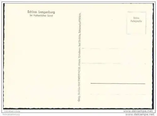 Langenburg - Luftbild - Foto-AK Grossformat