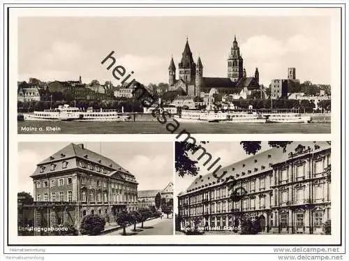 Mainz - Rheinufer - Landtagsgebäude - Schloss - Foto-AK Grossformat