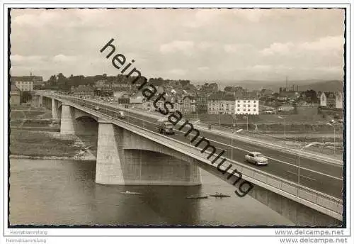 Koblenz - Moselbrücke - Opel Rekord - Foto-AK