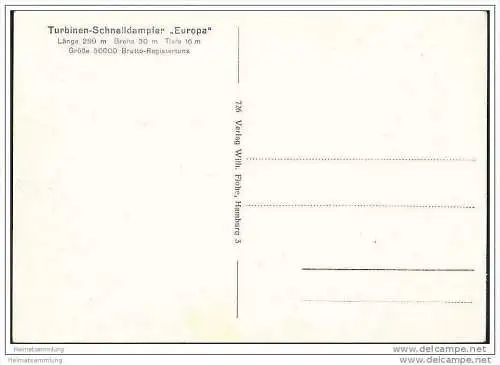 Turbinenschnelldampfer Europa - Nordd. Lloyd