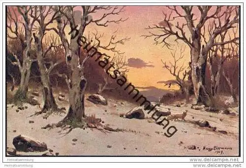 Jagd - Künstlerkarte - signiert Hugo Liermann 1909