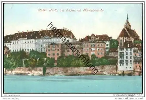 Basel - Partie am Rhein mit Martinskirche