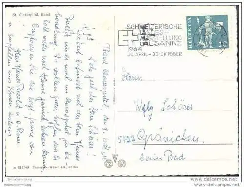 Basel - St. Claraspital - Foto-AK Grossformat