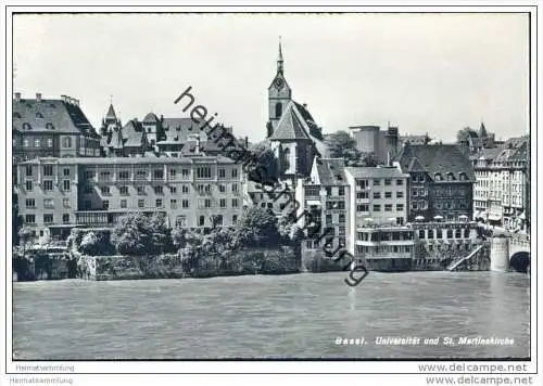 Basel - Universität und St. Martinskirche - Foto-AK