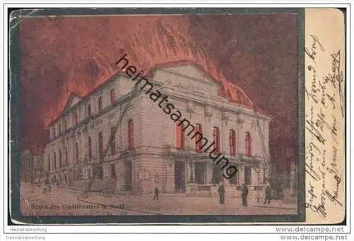 Basel - Stadttheater - Brand des Stadttheaters 1904