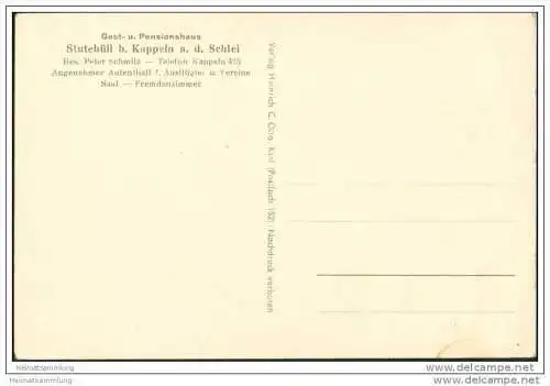 Stutebüll - Gast- und Pensionshaus - Besitzer Peter Schmitz - Strassenansicht - Schule