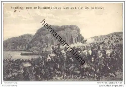 Flensburg - Sturm der Österreicher gegen die Dänen 1864 bei Oeversee