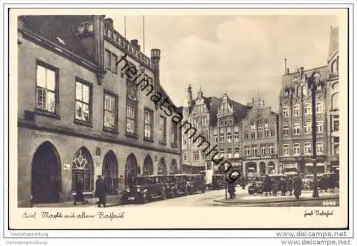 Kiel - Markt mit altem Rathaus - Foto-AK