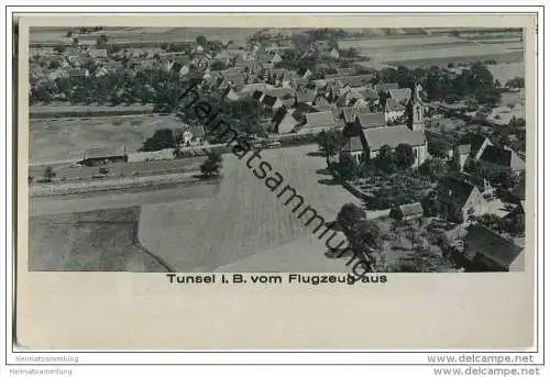 Bad Krozingen - Tunsel vom Flugzeug aus - Posthilfsstellenstempel Tunsel über Freiburg