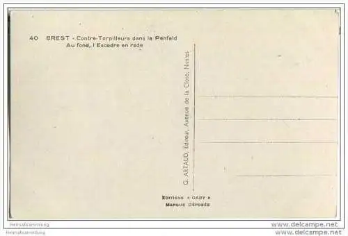 Brest - Contre-Torpilleurs dans la Penfeld - Torpedoboote - Foto-AK