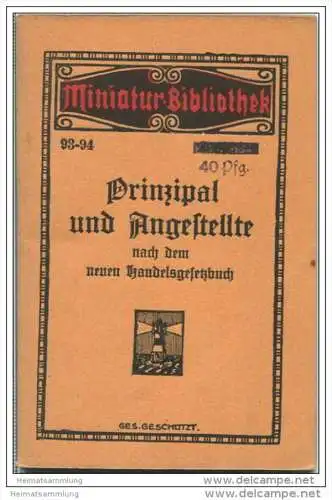 Miniatur-Bibliothek Nr. 93-94 - Prinzipal und Angestellte - 8cm x 12cm - 80 Seiten