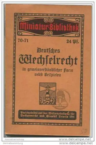 Miniatur-Bibliothek Nr. 70-71 - Deutsches Wechselrecht - 8cm x 12cm - 56 Seiten