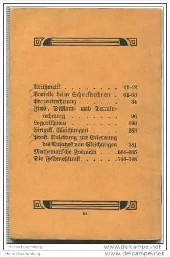 Miniatur-Bibliothek Nr. 61 - Die Vorteile beim Schnellrechnen - 8cm x 12cm - 51 Seiten