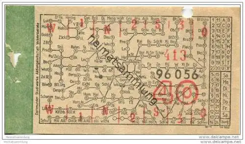 Deutschland - Dortmund - Dortmunder Stadtwerke Aktiengesellschaft Verkehrsbetriebe - Fahrschein 40Pfg.