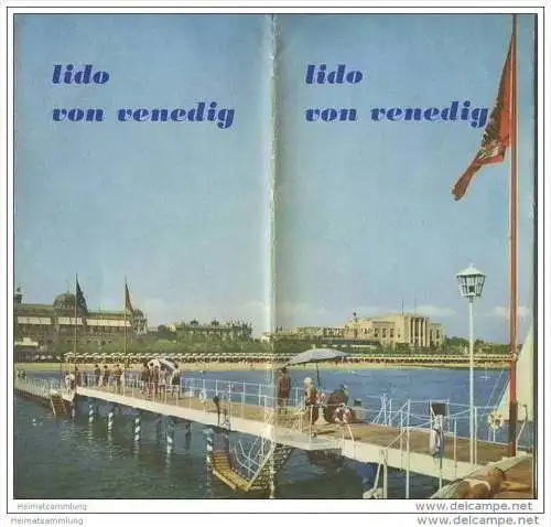 Venedig - Lido 50er Jahre - Faltblatt mit 14 Abbildungen