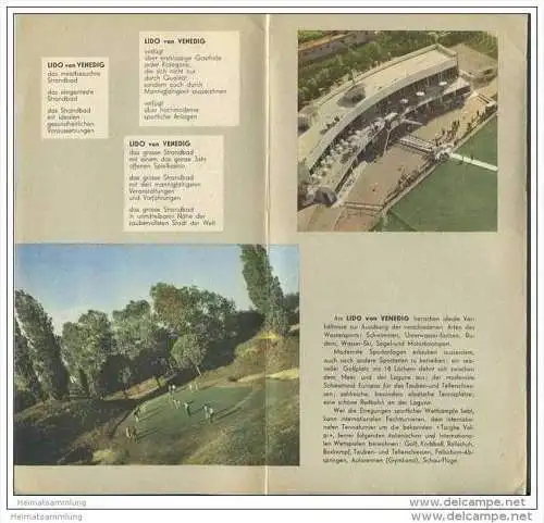 Venedig - Lido 50er Jahre - Faltblatt mit 14 Abbildungen