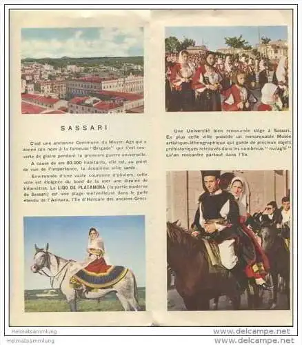 La Sardaigne - Sassari 50er Jahre - Faltblatt mit 12 Abbildungen Text französisch