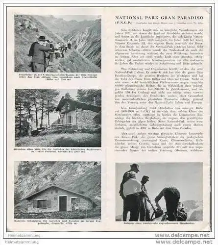 Nationalpark Grand Paradiso 50er Jahre - 8 Seiten mit 27 Abbildungen