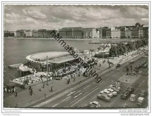 Hamburg - Alsterpavillon am Jungfernstieg - Foto-AK Grossformat