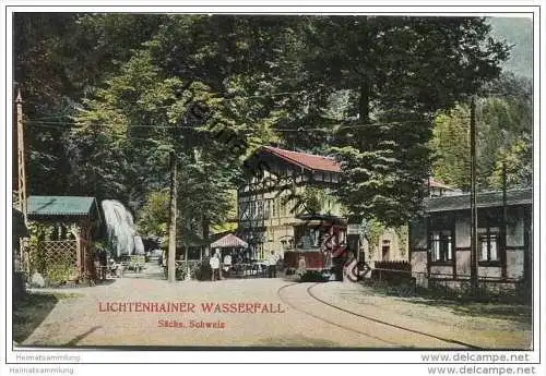 Lichtenhainer Wasserfall - Strassenbahn ca. 1910