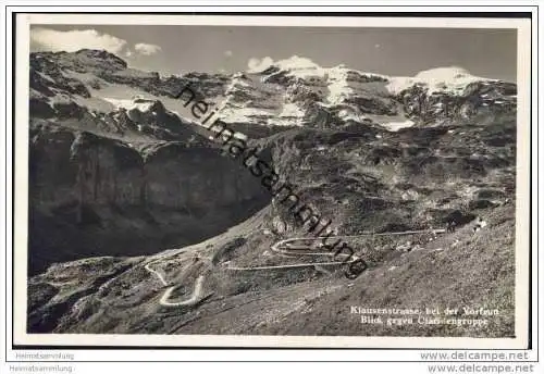 Klausenstrasse bei der Vorfrutt - Blick gegen Claridengruppe - Foto-AK