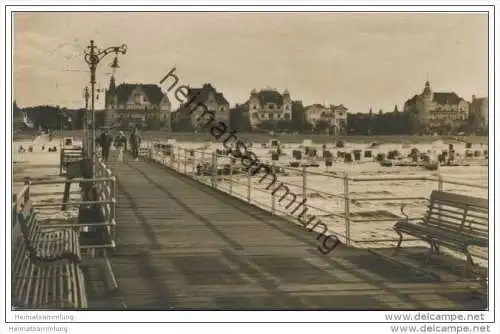 Ostseebad Swinemünde - Blick von der Seebrücke - Foto-AK