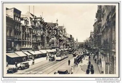 Magdeburg - Breiter Weg - Strassenbahn - Foto-AK 30er Jahre