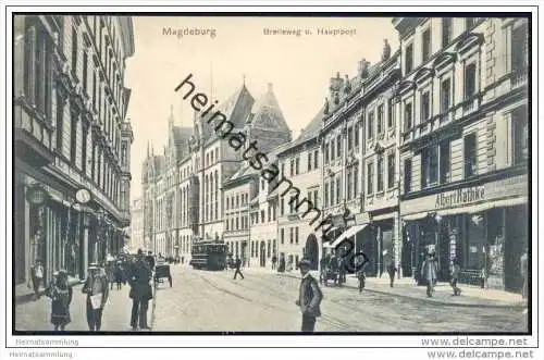 Magdeburg - Breiteweg und Hauptpost 20er Jahre