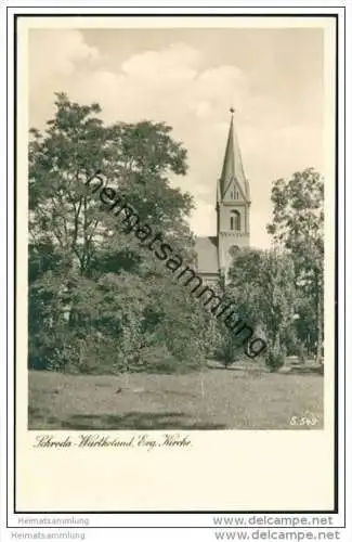 Schroda - Sroda-Wielkopolska - Wartheland - Evangelische Kirche - Foto-AK 30er Jahre