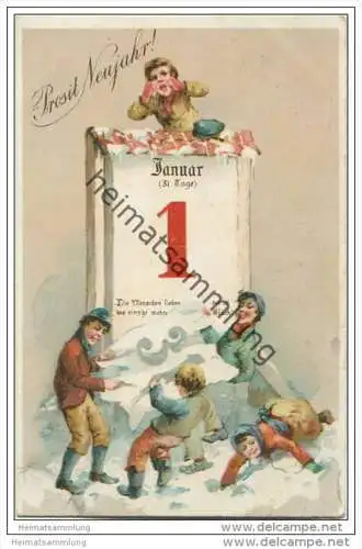 Neujahr - Kinder im Schnee - Abreiss-Kalender