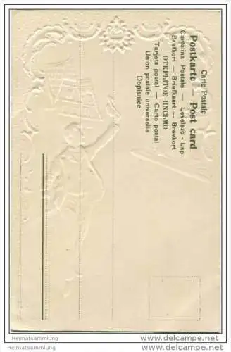 Spruchkarte - Abschied - Prägedruck ca. 1900