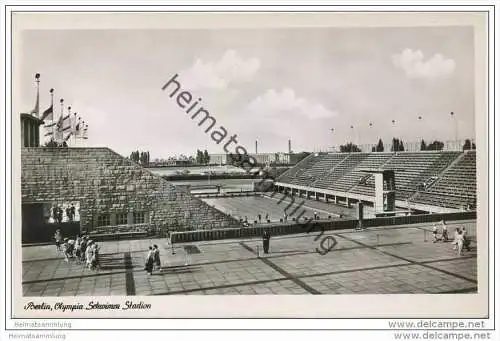Berlin-Charlottenburg - Olympia Schwimm Stadion - Foto-AK 50er Jahre