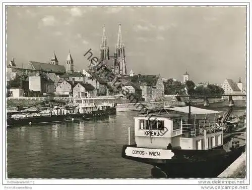 Regensburg - Donauhafen - Foto-AK 60er Jahre Grossformat