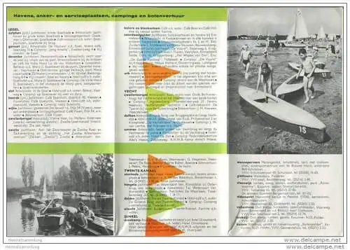 Niederlande - Watersport in Overijssel - Faltblatt mit 10 Abbildungen - in holländischer Sprache
