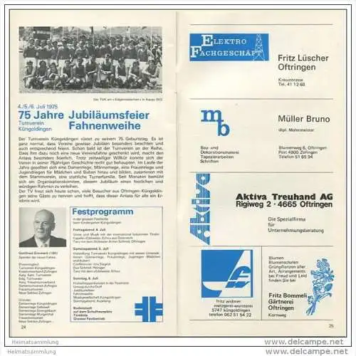 Oftringen - Bulletin Nr. 4 - Mai/Juni 1975 - 26 Seiten mit 4  Abbildungen - Übersichtsplan - Werbung