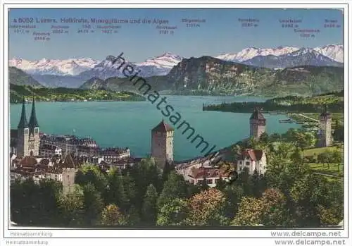 Luzern - Hofkirche Museggtürme und die Alpen